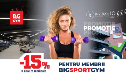 -15% REDUCERE la analize medicale pentru membrii BIGSPORT GYM!